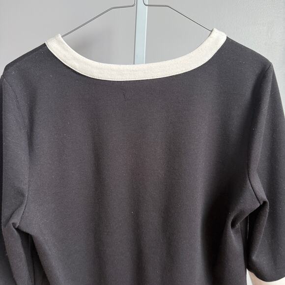 Covington sz M black white open button cardigan - Picture 8 of 9